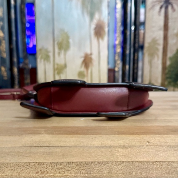 Kate Spade Burgundy Leather Flower Dog Crossbody Bag - Picture 4 of 12